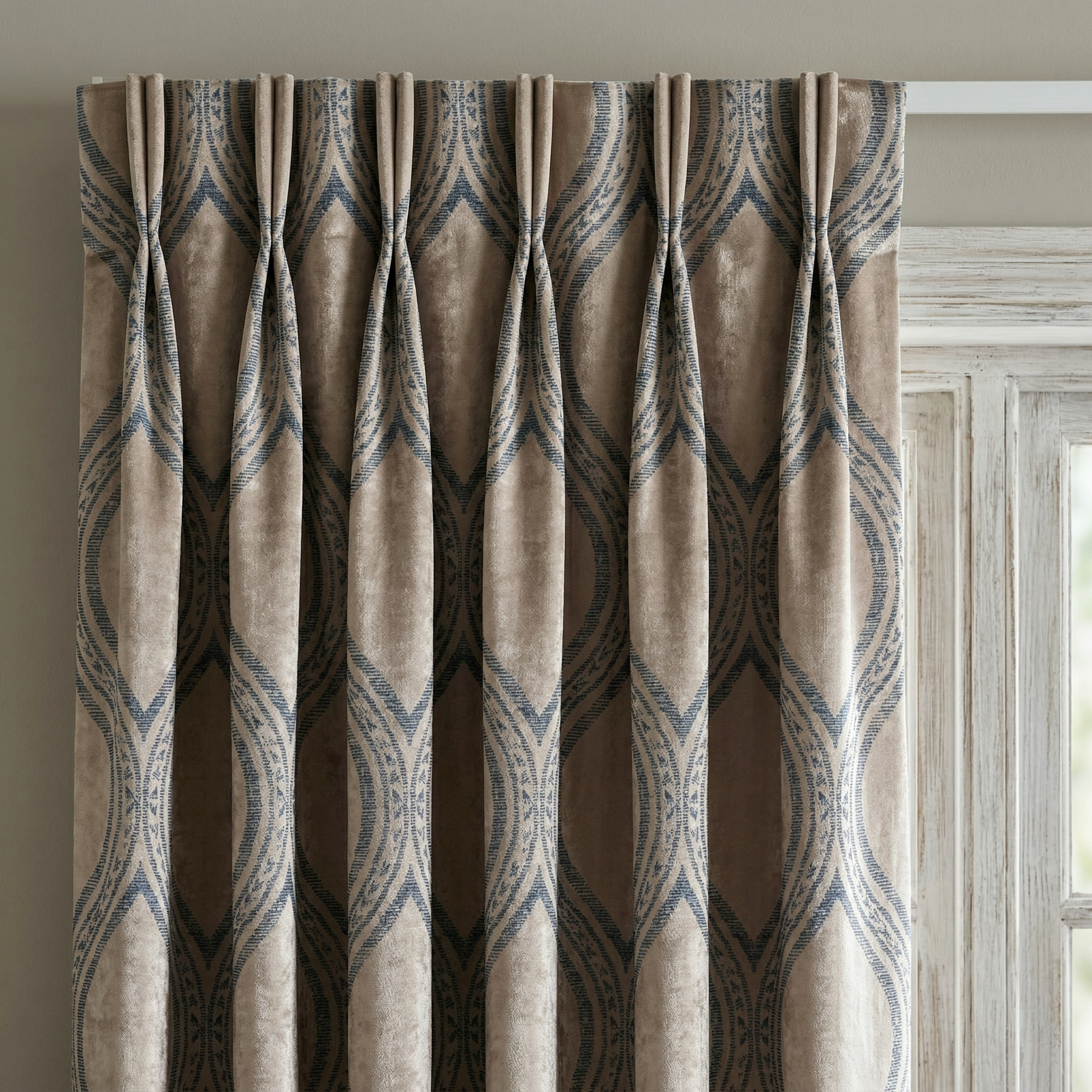 Scandinavian Geometric Jacquard Curtains