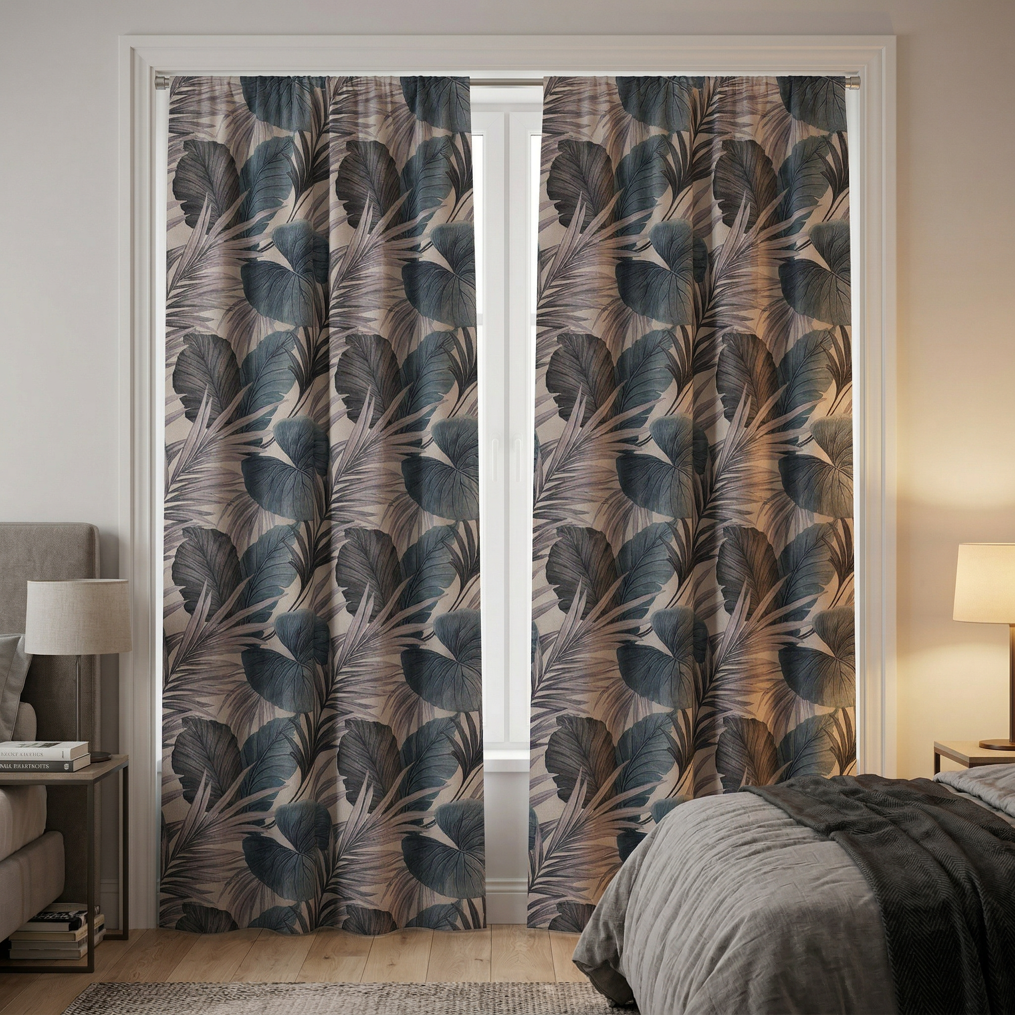 Botanical Palm Leaf Curtains