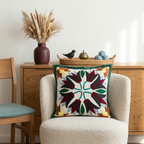 Astonishing Hand-Stitched Lotus Flower Cushion Cover