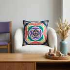 Colorful Geometrical Cotton Patchwork Cushion Cover