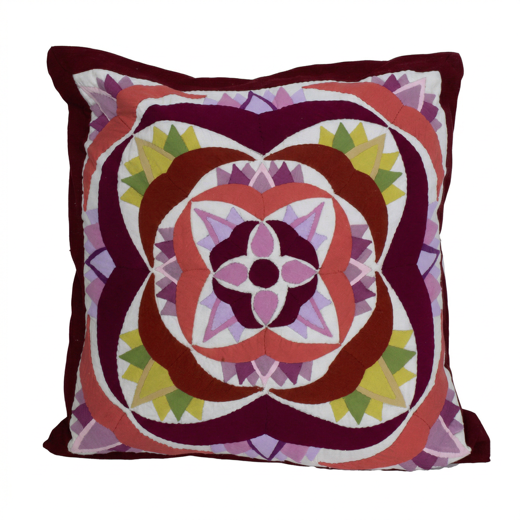 Colorful Geometrical Cotton Patchwork Cushion Cover