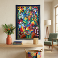 Colorful Bird And Palm  Handmade Patchwork Khayyamian Tapestry