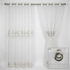 Silver Gold Sequin Border Sheer Curtains