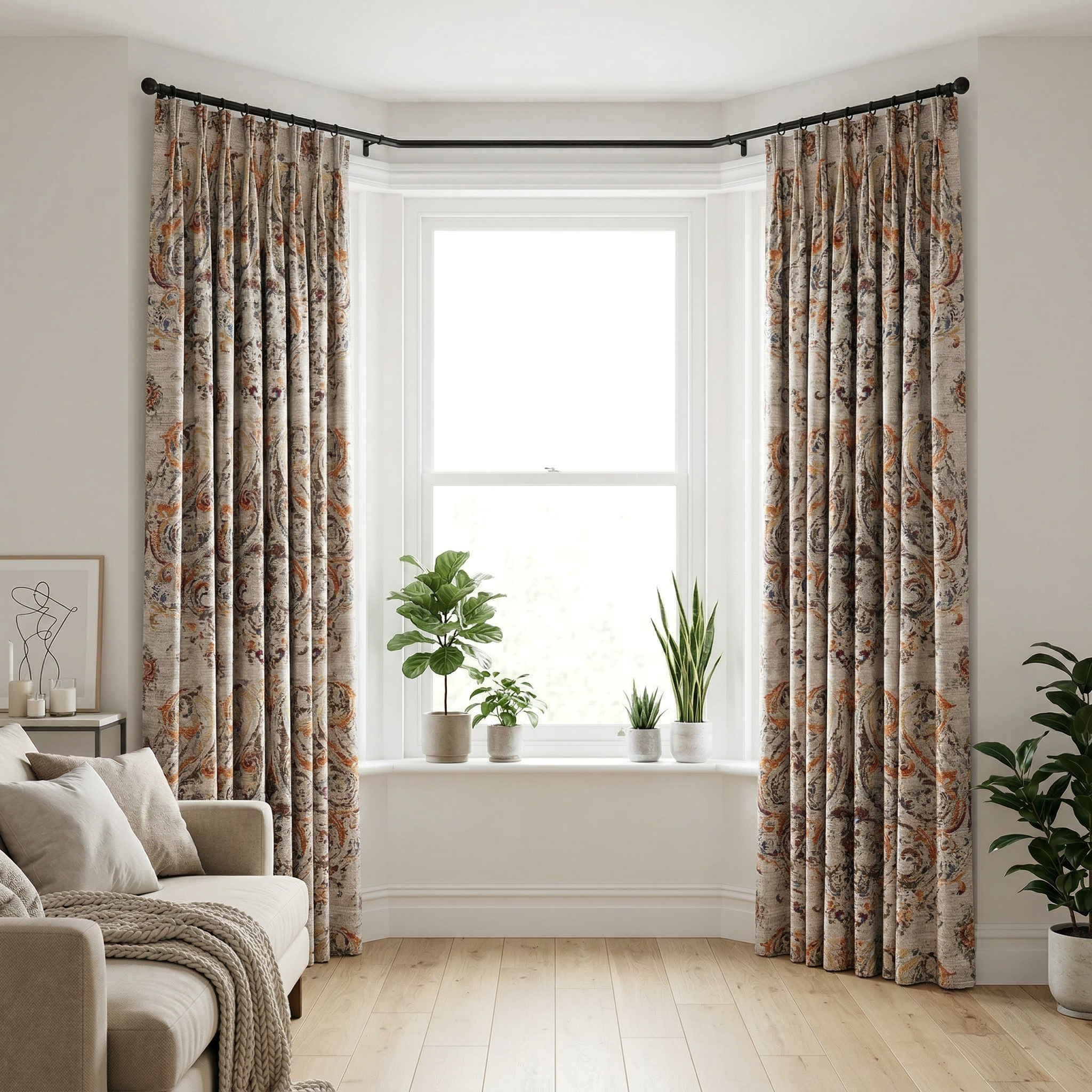 Beige Gobelin Curtains