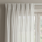 White and Grey Eyelet Embroidered Tulle Curtains