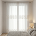 Silver Gold Sequin Border Sheer Curtains