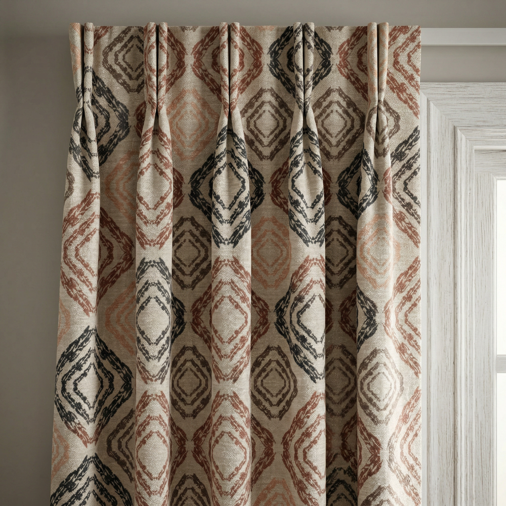 Geometric Diamond Pattern Curtains