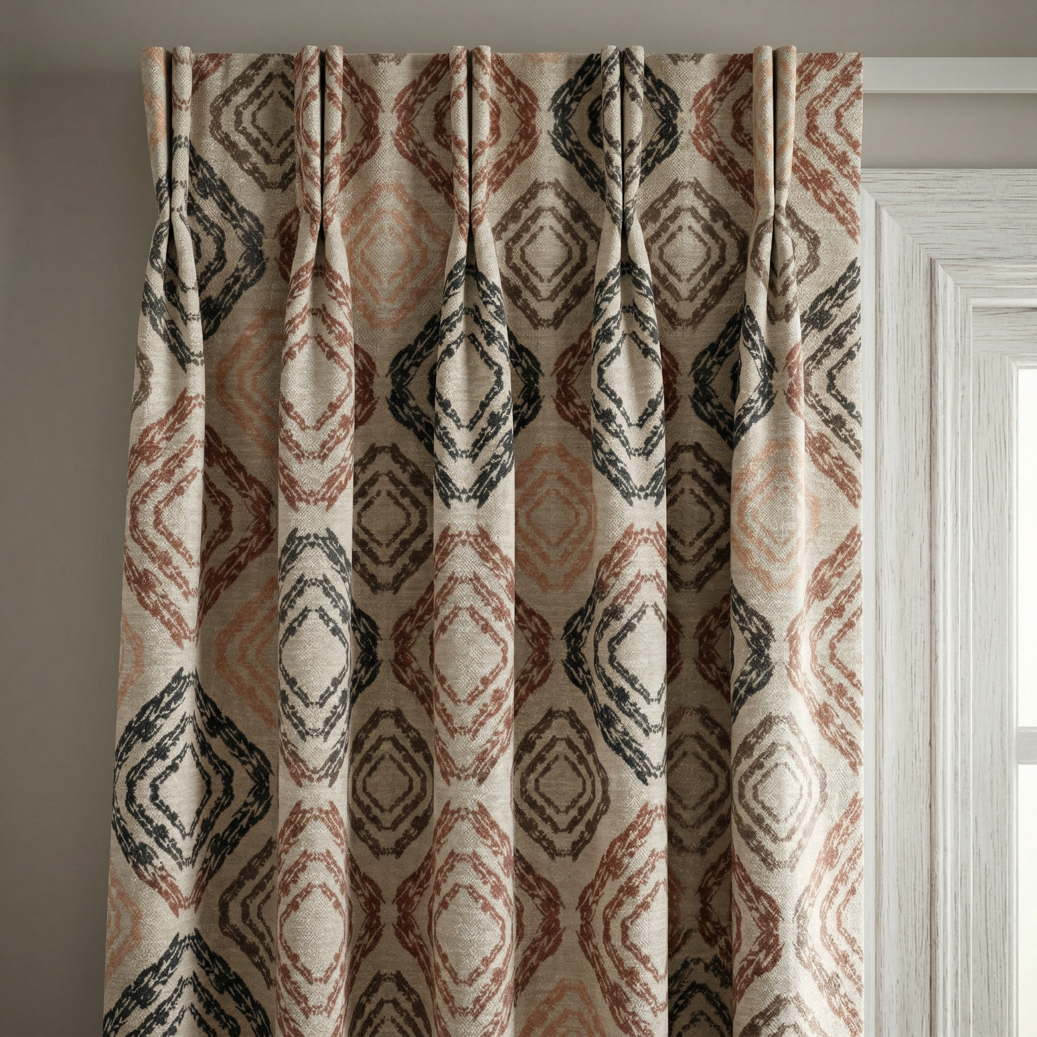 Geometric Diamond Pattern Curtains