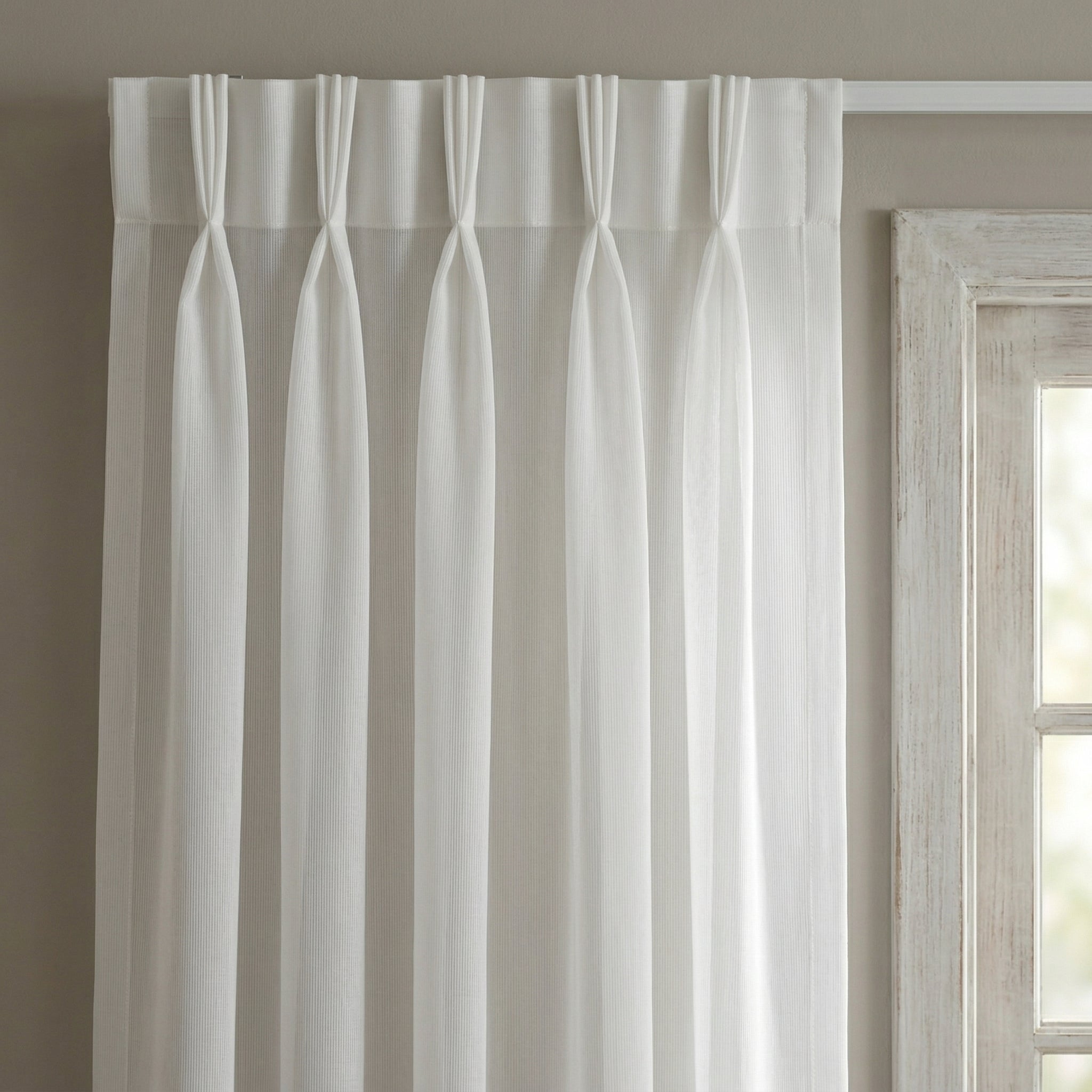 Silver Gold Sequin Border Sheer Curtains