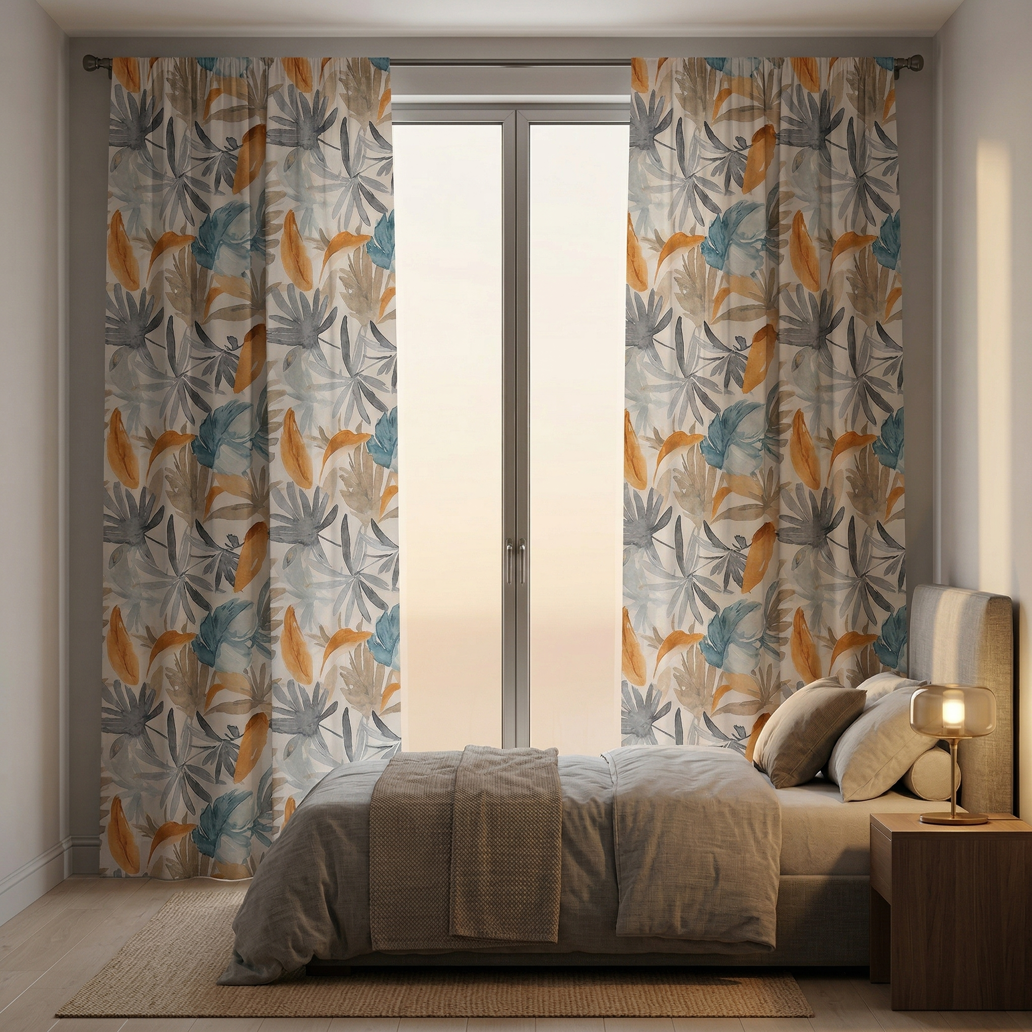 Tropical Palm Leaf Curtains