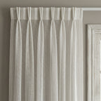 Evelyn Cream Textured Stripe Voile Curtains