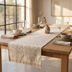 White Arabesque Table Runner