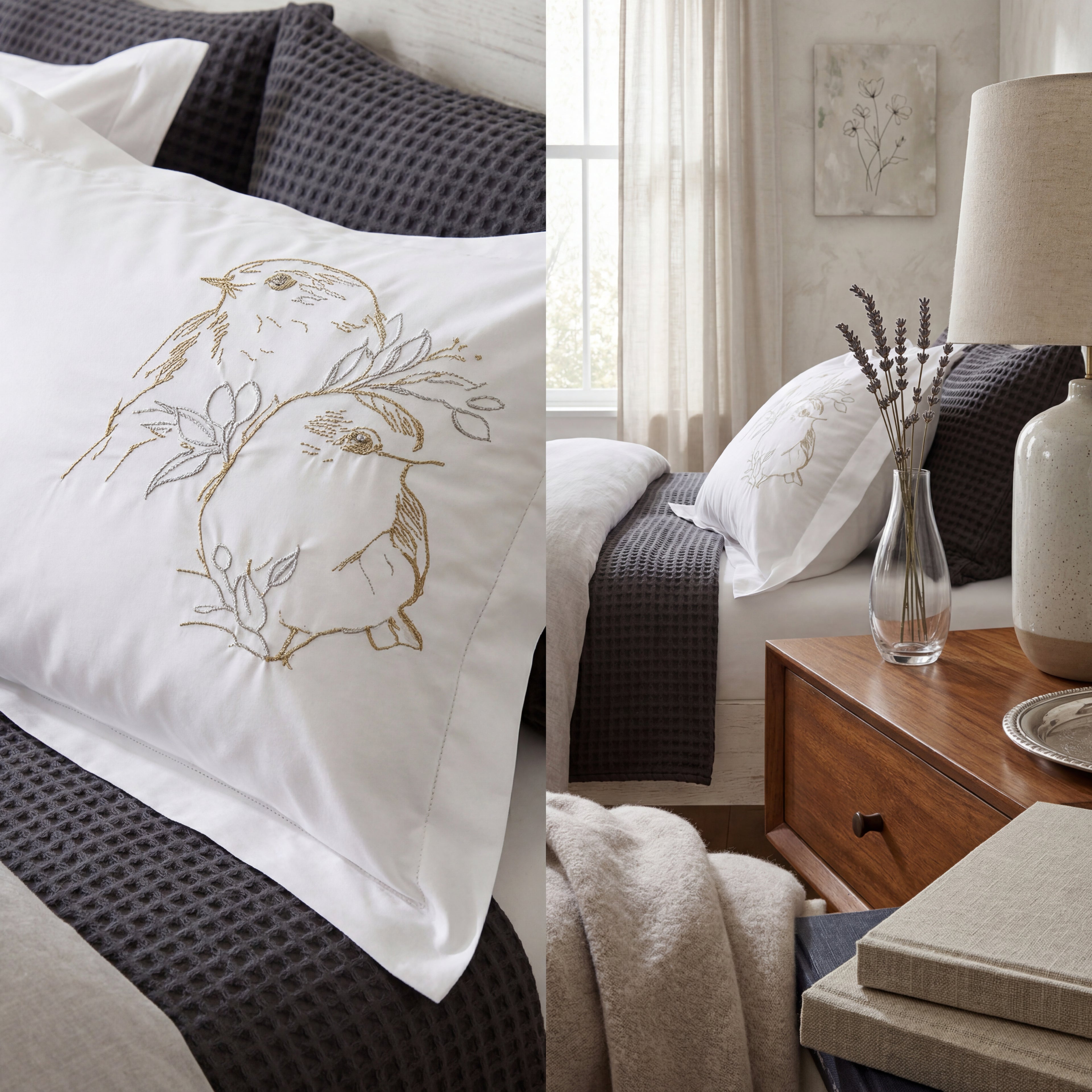2 Birds  Egyptian Cotton Bed Set (Copy)