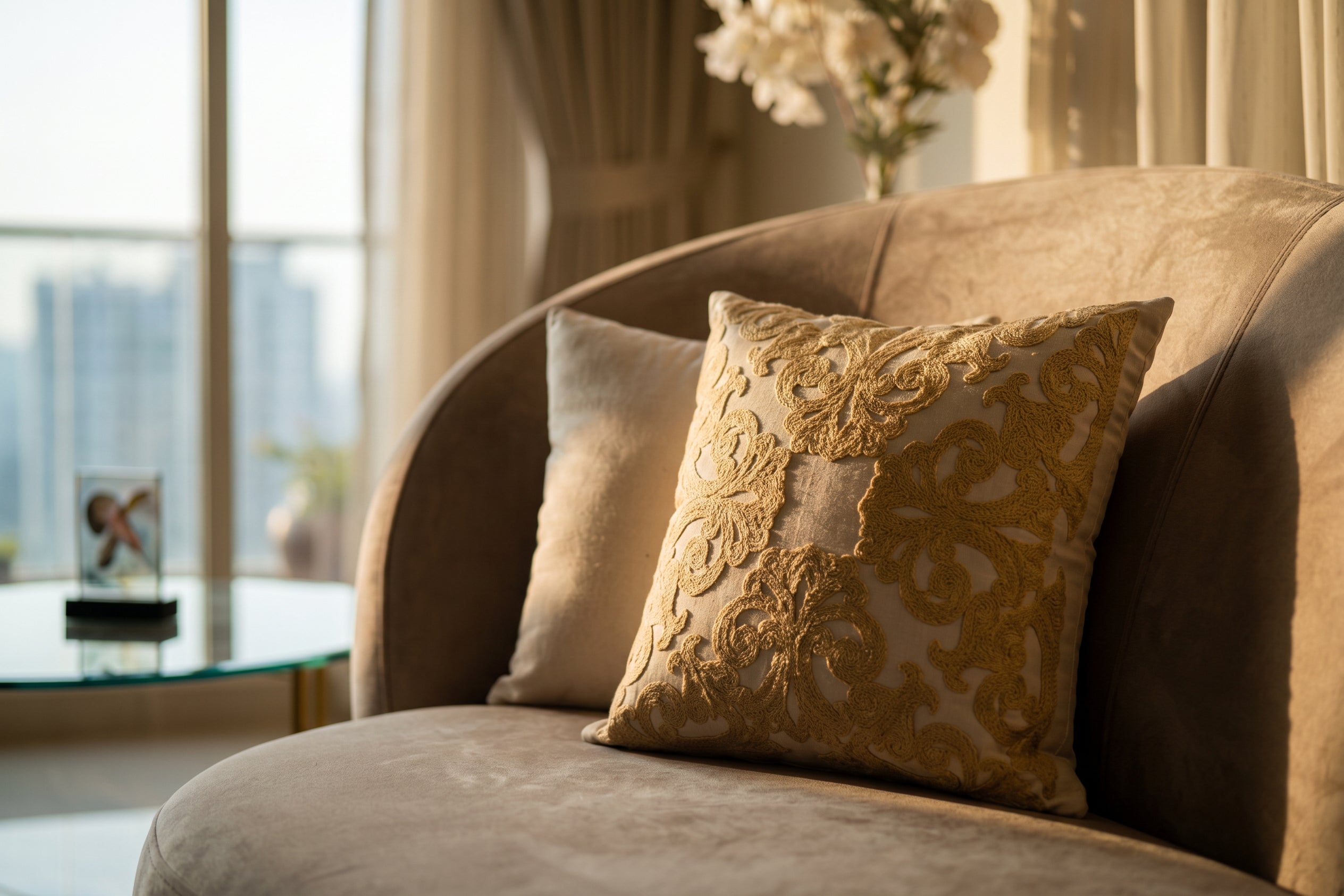 Beige Royal Cushion Cover