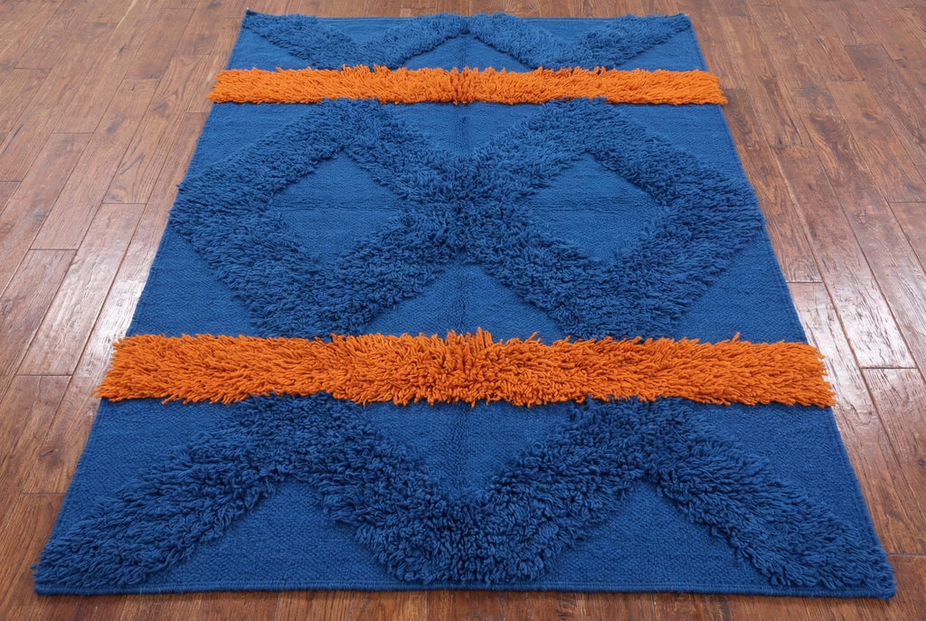 Blue Wool Kilim Rug