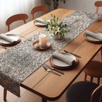 Grey & Blue Patterned Table Runner