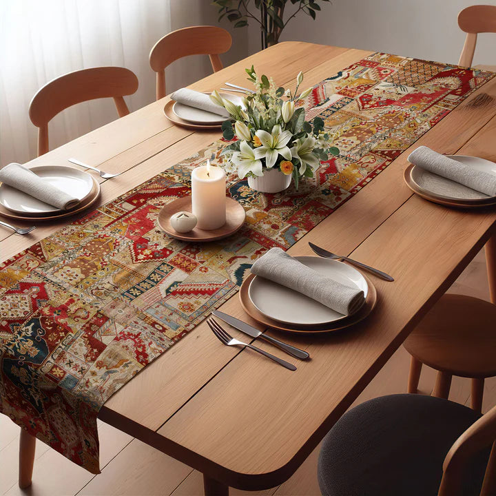 Vintage Patterned Fabric Table Runner