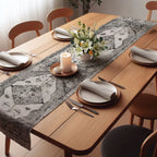 Vintage Grey And White table runner