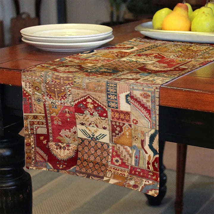 Vintage Patterned Fabric Table Runner
