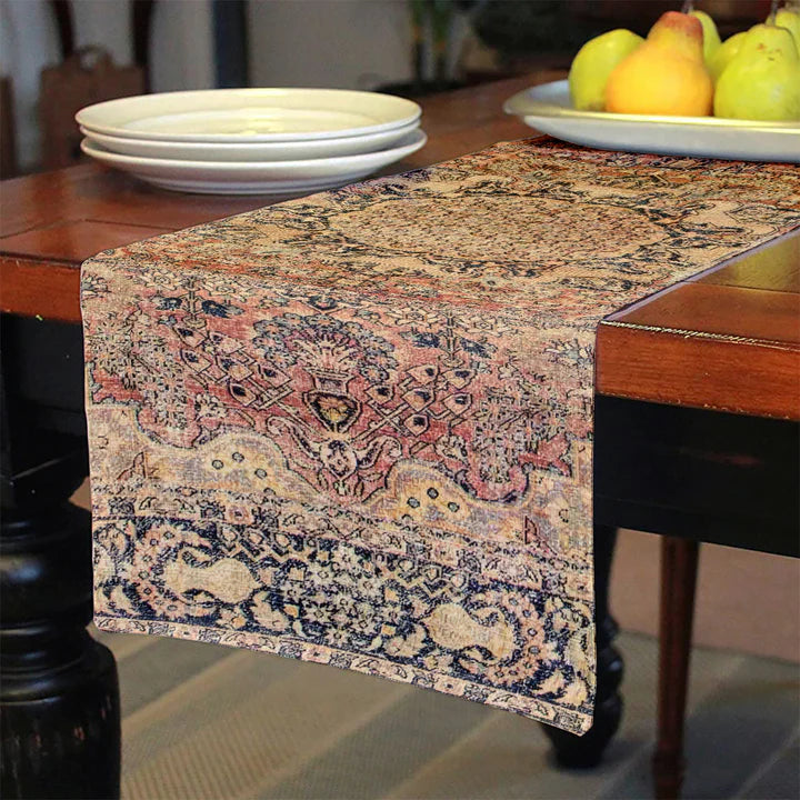 Rust & Blue Oriental Table Runner