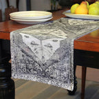 Vintage Grey And White table runner