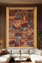Vintage Turkish Kilim Patchwork Tapestry