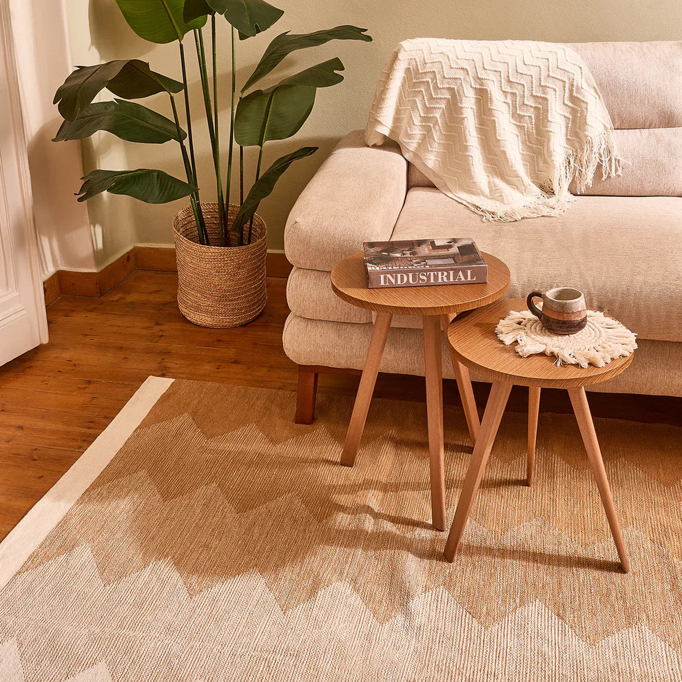 Natural Beige & White Kilim Rug